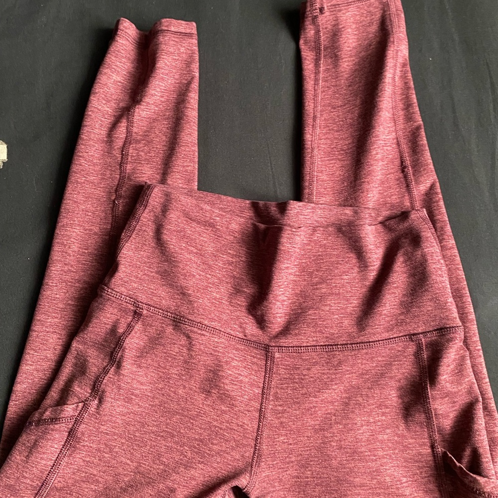 Maroon High-Waisted Leggings